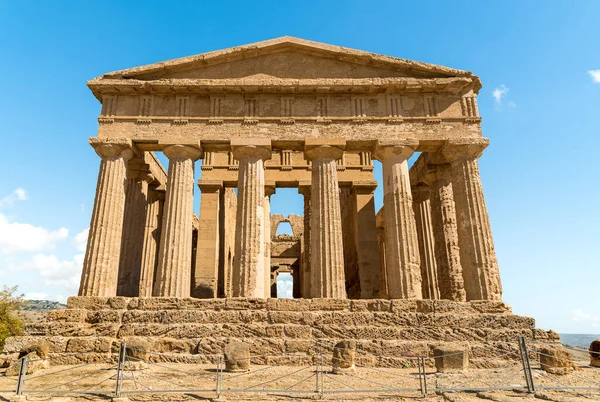 Templo Concordia Localizado Parque Vale Dos Templos Agrigento Sicília Itália — Fotografia de Stock