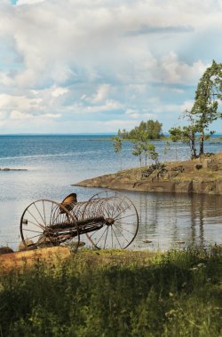 On the shores of lake Ladoga. clipart