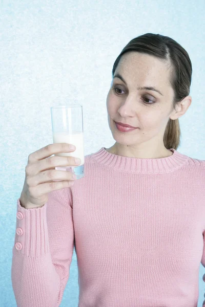 WOMAN, DAIRY PRODUCT — Stock Photo, Image