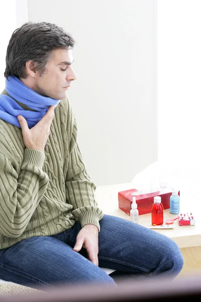 MAN WITH RHINITIS — Stock Photo, Image