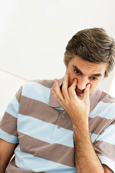 SINUSITIS IN A MAN — Stock Photo, Image