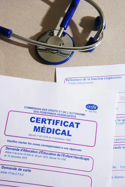 Certificato medico — Foto Stock
