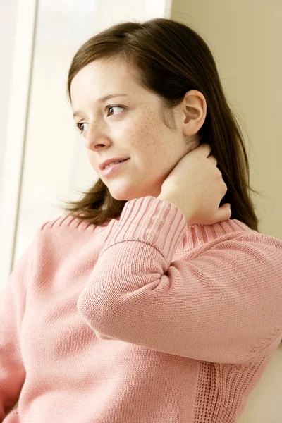 Cervicalgia in een vrouw — Stockfoto