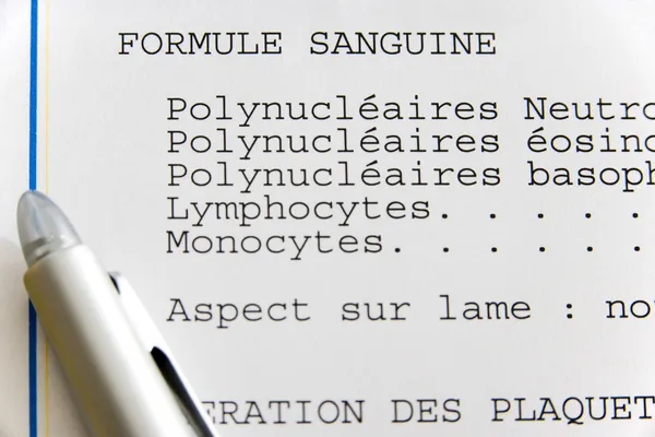 BLOOD ANALYSIS RESULT — Stock Photo, Image