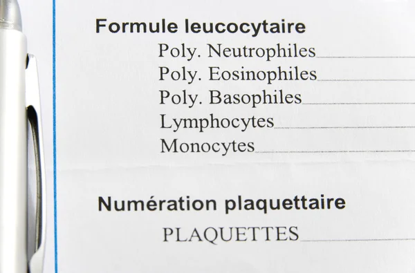 BLOOD ANALYSIS RESULT — Stock Photo, Image