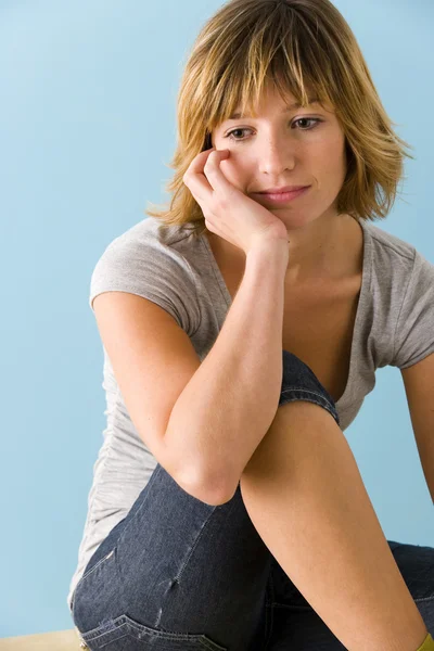 WOMAN INDOORS — Stock Photo, Image