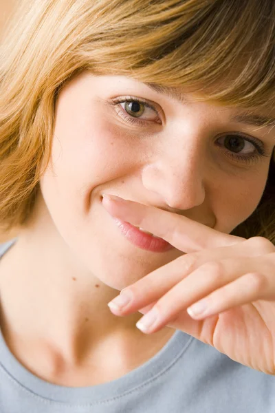 WOMAN SNEEZING — Stock Photo, Image