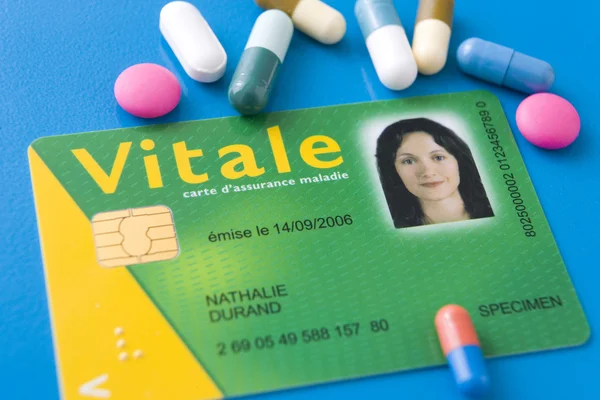 電子社会保障カード フランス語します。 — ストック写真