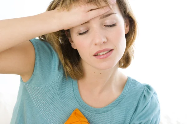 Mujer con fiebre —  Fotos de Stock