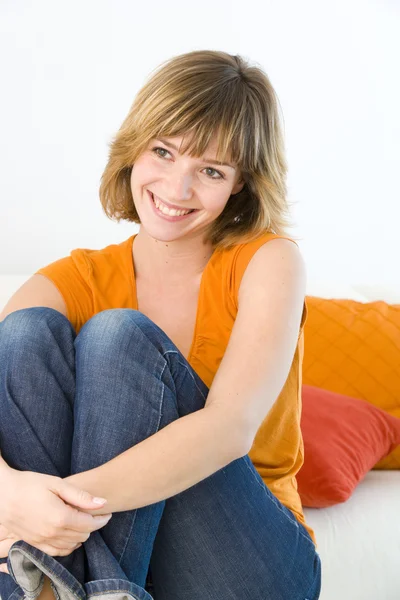 WOMAN INDOORS — Stock Photo, Image