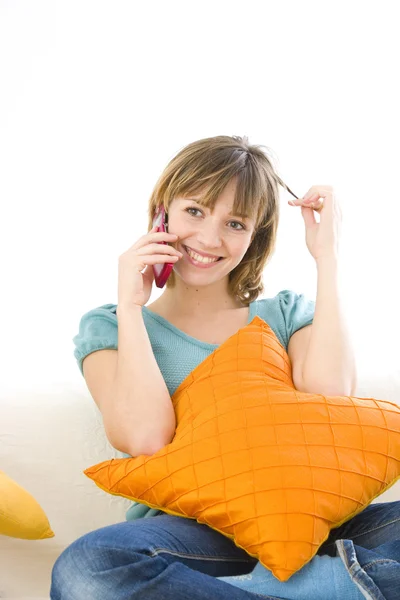 Frau am Telefon — Stockfoto