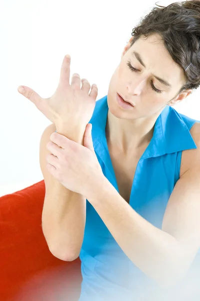 Pijnlijke pols in een vrouw — Stockfoto