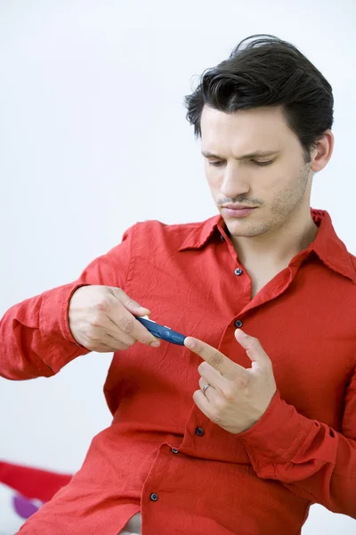 TEST FOR DIABETES, MAN — Stock Photo, Image