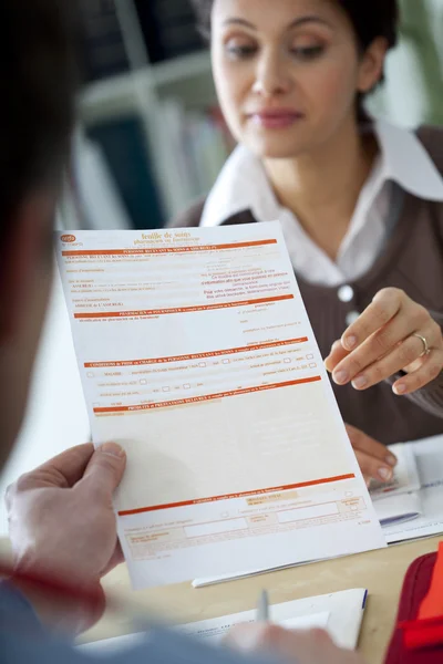 Ziektekostenverzekering formulier — Stockfoto