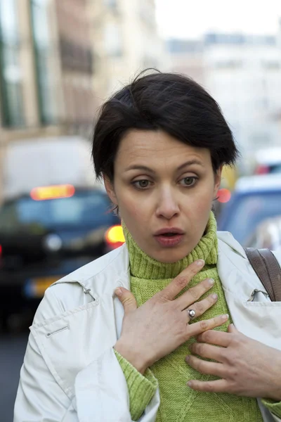 AIR POLLUTION, WOMAN — Stock Photo, Image