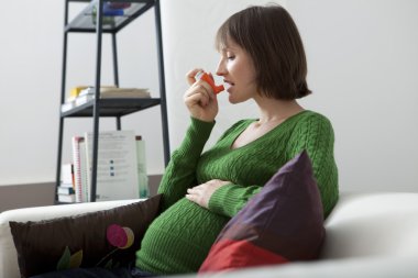 ASTHMA TREATMENT PREGNANT WOMAN clipart
