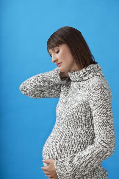 Zwangere vrouw met cervicalgia — Stockfoto