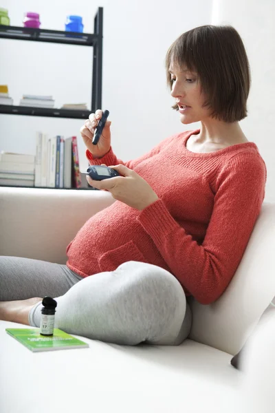 ENSAIO PARA DIABETES PREGNANTES WOMAN — Fotografia de Stock