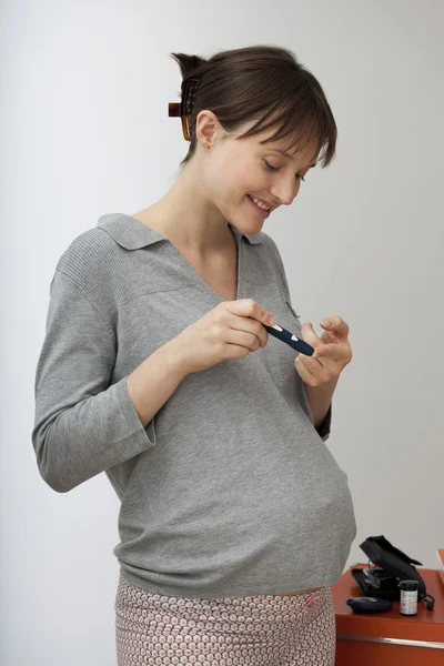 ENSAIO PARA DIABETES PREGNANTES WOMAN — Fotografia de Stock