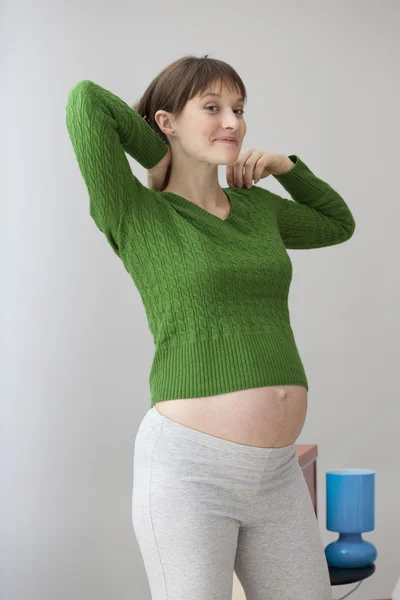 ESERCIZIO DONNA PREGNANTE — Foto Stock