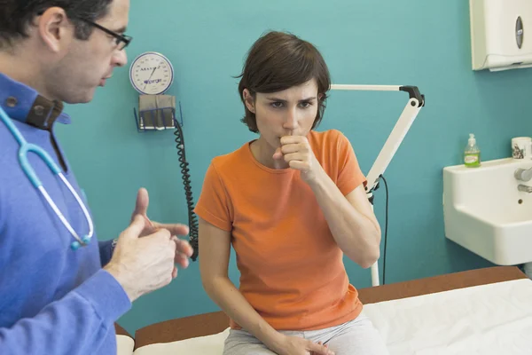 WOMAN COUGHING — Stock Photo, Image