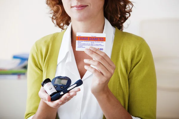 Testul pentru diabet, femeie — Fotografie, imagine de stoc
