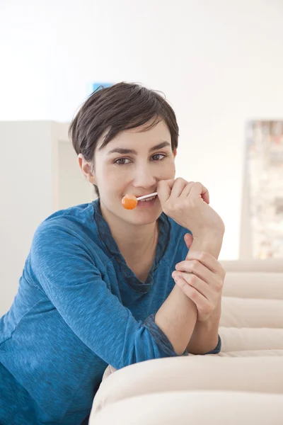 WOMAN EATING — Stock Photo, Image