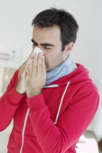 MAN WITH RHINITIS — Stock Photo, Image