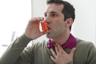 ASTHMA TREATMENT, MAN clipart