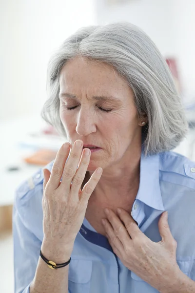 ELDERLY PERSON COUGHING — Stock Photo, Image