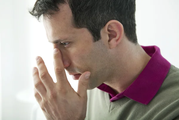 SINUSITIS IN A MAN — Stock Photo, Image