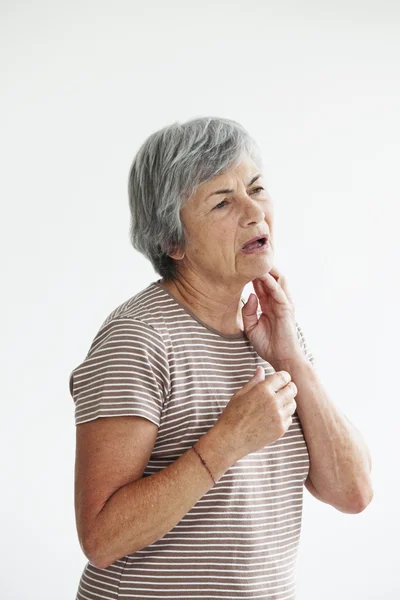 ELDERLY PERSON WITH A TOOTHACHE — Stock Photo, Image