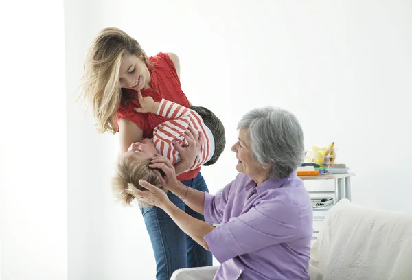 FAMILY INDOORS — Stock Photo, Image