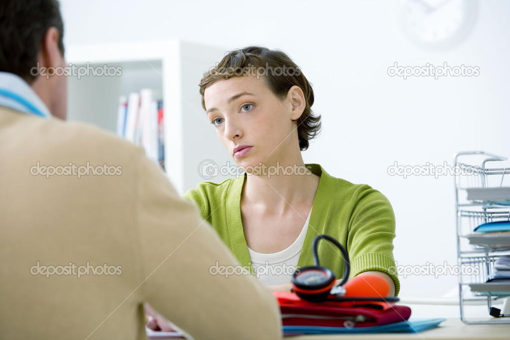 WOMAN IN CONSULTATION, DIALOGUE