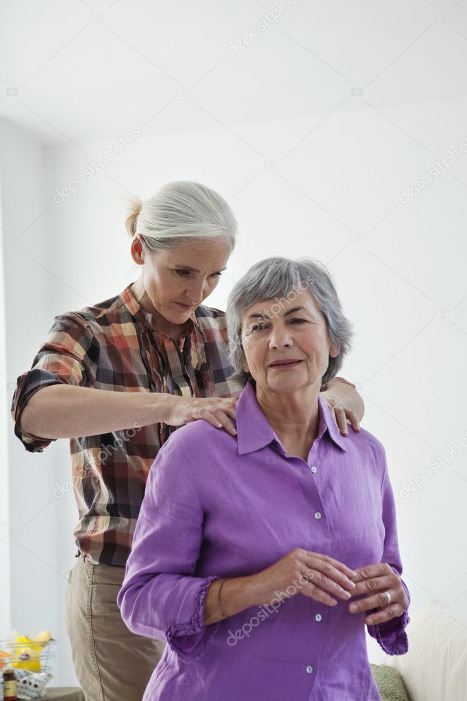 Woman is doing massage of another