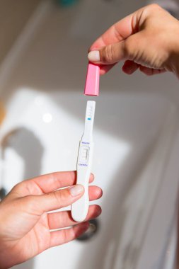 Positive pregnancy test. close-up view