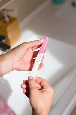 Positive pregnancy test. close-up view