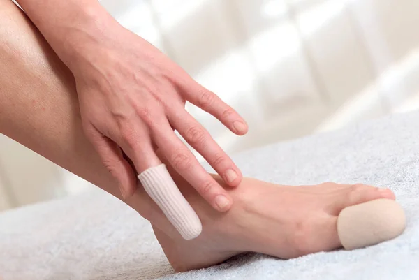 Toe Finger Sleeve Protects Extremities Ingrown Toenails — 스톡 사진