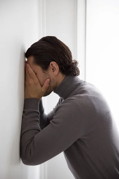 Depressed Man Studio Background — Photo