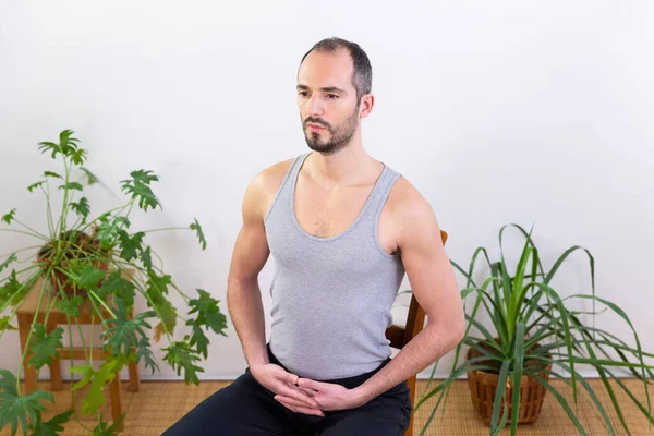 Man Carrying Out Relaxation Techniques — Stockfoto