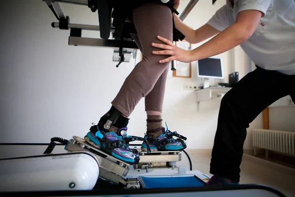 Gait Training Robotic Assistance Facilitate Rehabilitation Exercises — Stock Photo, Image