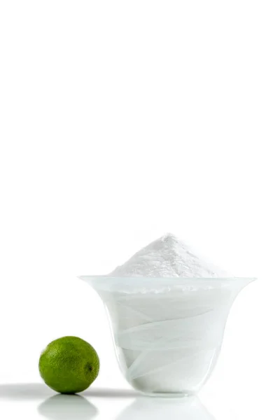 Household Cleaning Baking Soda Lime Isolated White Background —  Fotos de Stock