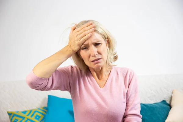 Woman Her Fifties Migraine — Foto de Stock