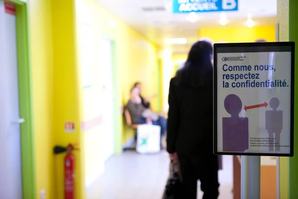 Reception at the radiology center of the medical imaging department of a hospital.