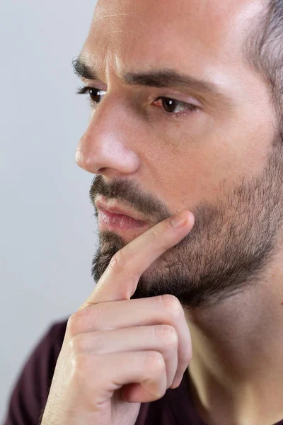 Man Thinking Close Portrait —  Fotos de Stock