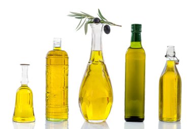 Oils isolated on white background