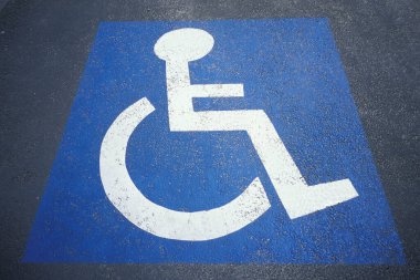 HANDICAPPED SYMBOL close-up view