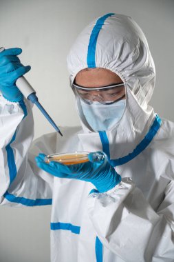 Researcher working for research on Covid-19.