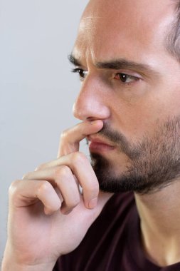 A man thinking. close-up portrait