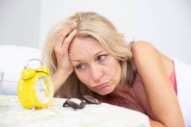 Woman and insomnia. close-up